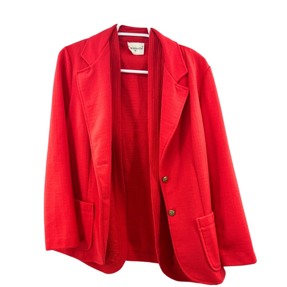 Fire Island red blazer and sleeveless open front cardigan set 13/14 vintage 70s